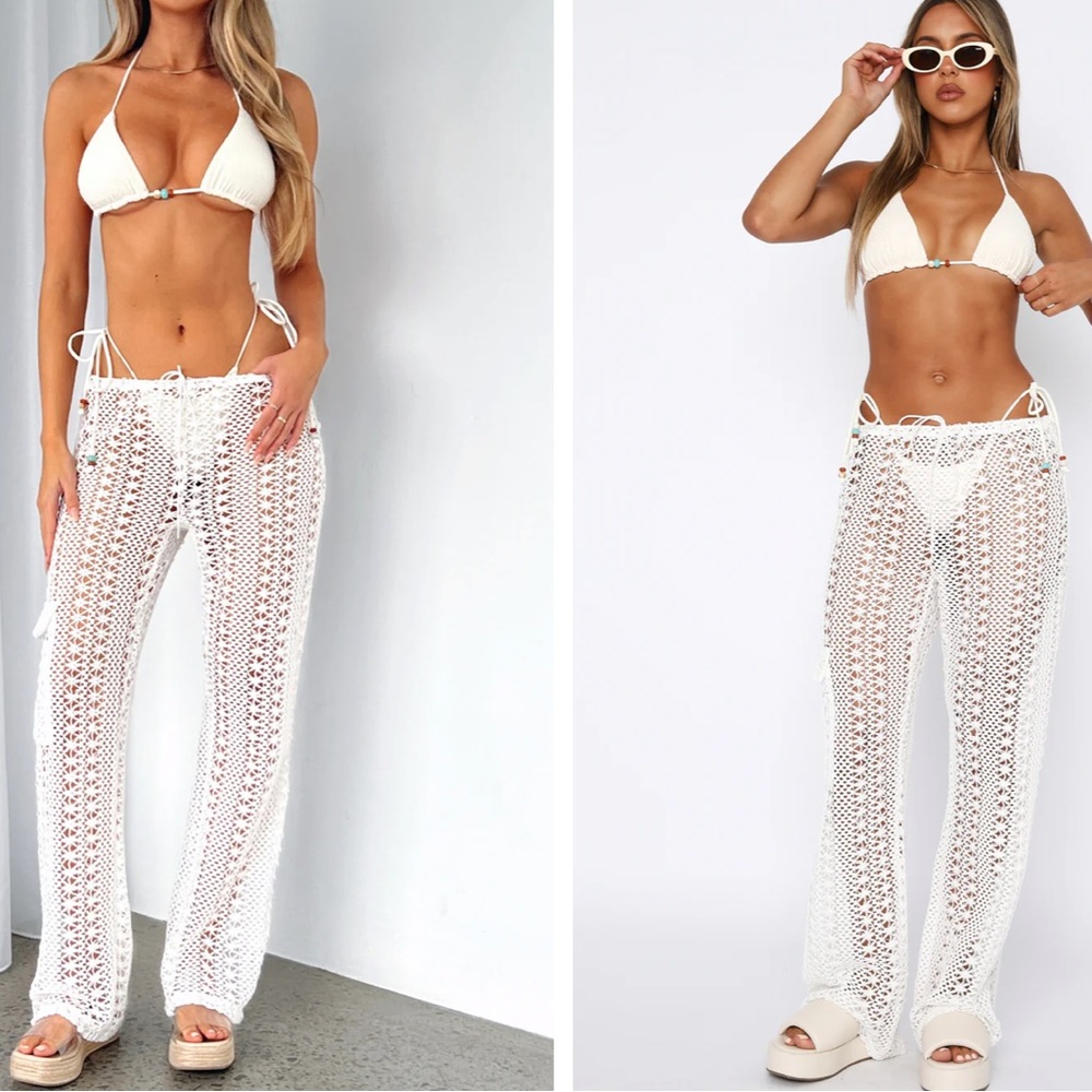 White Fox Boutique Beach Pants White